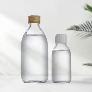 Vente en gros bouteille Sirop en verre transparent bouteille d'eau saline en verre ambré avec bouchons inviolables personnalisés - Product Image 4