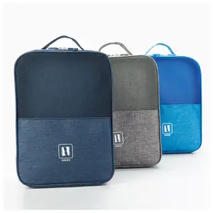 Portable Polyester Multiple Mesh Shoe Bag Tote Shoes Bag Zipper Closure Travel Nylon Bag Promotion Fashionable 1 Color Logo T/T