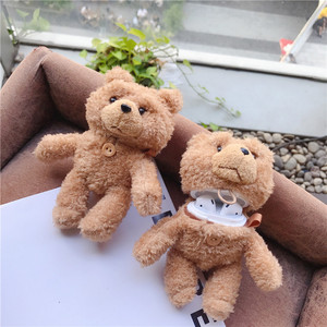 Airpod — étui de protection souple en peluche 3D, ours en peluche, avec crochet, design de dessin animé, pour <span class=keywords><strong>airpods</strong></span> 1 2 3 Pro - Product Image 2