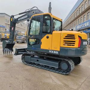Excavatrice sur chenilles hydraulique d'occasion Hyundai HX80 de fabrication coréenne, 8 tonnes, avec moteur, boîte de vitesses, moteur à engrenages, pompe, prix bas, équipement de machinerie - Product Image 1
