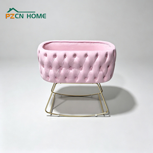 PZCN HOME Culla per Neonati di Lusso Imbottita in Metallo, <span class=keywords><strong>Lettino</strong></span> Portatile da Comodino per Camera da <span class=keywords><strong>Letto</strong></span> e Soggiorno - Product Image 1