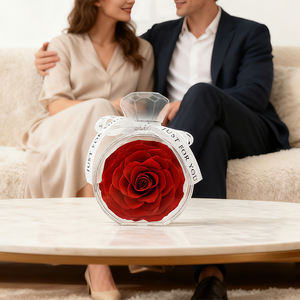 ดอกกุหลาบนิรันดร์ วันวาเลนไทน์ ดอกไม้อมตะ ดอกกุหลาบคงทนตลอดกาล บรรจุในกล่องขวดน้ำหอมอะคริลิก - Product Image 2
