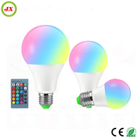 Ampoules LED colorées 3W 5W 10W 15W E27 220V à visser, ampoule RGB à intensité variable avec télécommande, lumière de candélabre LED