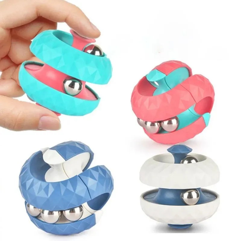 Mainan spinner fidget kubus kacang ajaib berputar ujung jari dekompresi gyro untuk mainan pereda stres