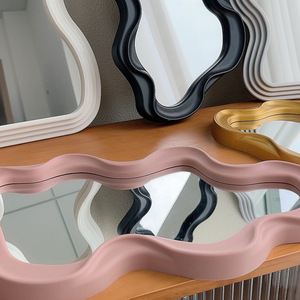Wall-Mountable INS Modern Style Wave Cloud Makeup <strong>Mirror</strong> Tray 3mm Thick <strong>Plastic</strong> for Home &amp; Dressing Photos - Product Image 4