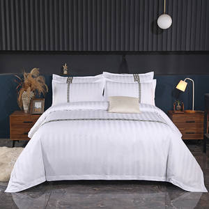 Hotel quattro pezzi set di biancheria da letto in puro cotone hotel lenzuola copripiumino bianco lino cinque stelle hotel homestay 3 pezzi set biancheria da letto - Product Image 3