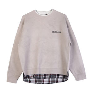 LOGO personnalisé OEM & ODM Chandail à deux chemises américain vintage de haute qualité avec surpiqûres pour hommes Chandails à col rond tendance tricots décontractés pour hommes - Product Image 1