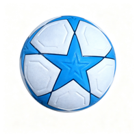 Ballon de football taille 5 en PU sans couture, 32 panneaux, motif étoile macaron gaufré, absorption des chocs, vol stable, personnalisable avec logo, vente en gros