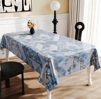 Nappe triangulaire en PVC effet marbre avec feuille d'or, imperméable, anti-taches, lavable, en vinyle, taille personnalisée pour la maison, l'hôtel, la décoration de banquets