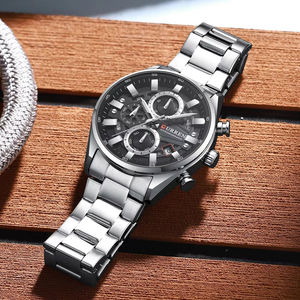 Montre chronographe pour homme CURREN 8495 de luxe, mouvement à quartz, bracelet en acier inoxydable, cadran de 43 mm, montre sport tendance - Product Image 6