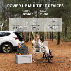 Générateur solaire portable PECRON E2400LFP 2400W, station d'alimentation LiFePO4 2048Wh pour le camping et les activités de plein air, stock UE/USA - Product Image 3