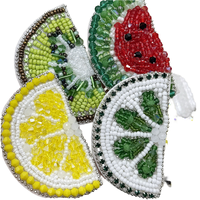 Multifunctionele modieuze 3D geborduurde PVC vilt opnaaipatches met de hand gestikte schattige fruitplak stickers watermeloen banaan