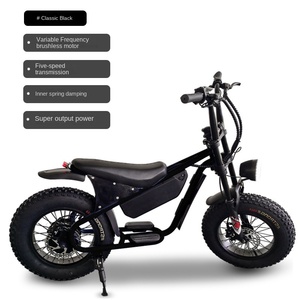 Bicicleta Eléctrica de 16 Pulgadas con Llantas Anchas de 48V, Estilo Retro, Motor en la Rueda Trasera, Cuadro de Acero de Alto Carbono, Frenos de Disco, para Adultos - Product Image 5