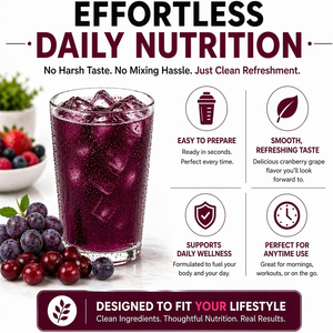 Cranberry Grape Instant Drink Powder Natural Fruit Flavor Portable Single Packet 7 Servings Daily Fruit Beverage - Product Image 4