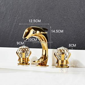 X8656B1BS Material de latón Montado en cubierta Manija doble del mezclador artístico <span class=keywords><strong>Dolphin</strong></span> - Product Image 2