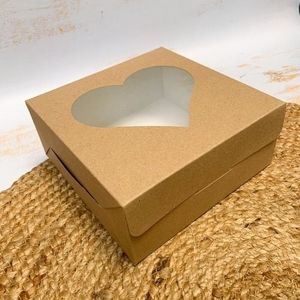 Boîtes en papier carrées personnalisées imprimées en gros avec fenêtre transparente en forme de cœur pour friandises <span class=keywords><strong>maison</strong></span>, bonbons, biscuits, cadeaux de fête - Product Image 5
