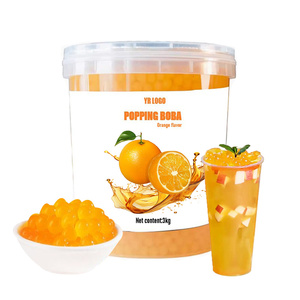 Perles de Boba Éclatantes Orange en Gros pour Garniture de Bubble Tea et Garnitures de Boissons Boba Premium, Idéales pour le Bubble Tea - Product Image 1