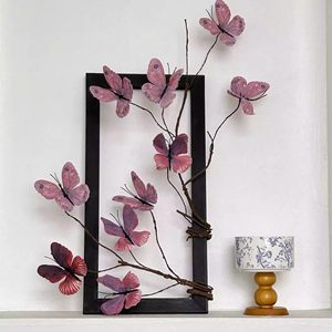 Arrangement floral de papillons artificiels en soie, fait main, décoration pour la maison, le bureau, la table, bouquet de 30 cm à 100 cm - Product Image 3