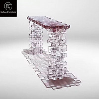 Mobilier créatif Contrôle moderne en plexiglas d'entrée Surface décorative Mosaïque créative Table console en acrylique