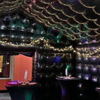 Tente de fête gonflable portable noire pour discothèque, bar mobile, événements extérieurs, mariages