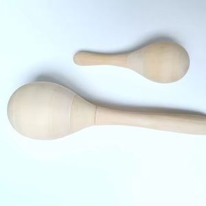 Penjualan laris X-WM01 mainan palu pasir kocokan instrumen musik balita grosir Maraca kayu polos bayi - Product Image 6