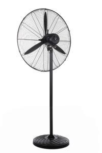 Ventilateur sur pied industriel haute vitesse et robuste, refroidissement par air, métal noir, boîte en carton ondulé, moteur AC OEM industriel - Product Image 2
