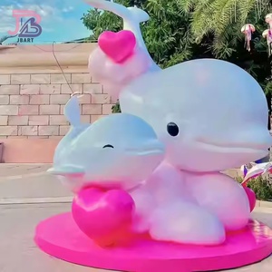 Personalizzabile a grandezza naturale all'aperto statua in vetroresina gigante pesce di <span class=keywords><strong>mare</strong></span> e delfino balena scultura cartone animato animale stile per il <span class=keywords><strong>mondo</strong></span> del <span class=keywords><strong>mare</strong></span> - Product Image 2