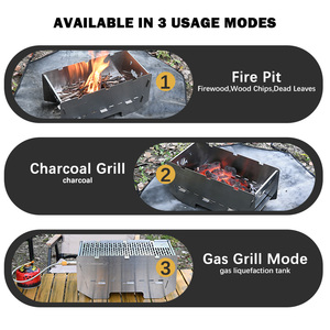INBESTCAMP Barbecue de camping pliable au <span class=keywords><strong>charbon</strong></span> de <span class=keywords><strong>bois</strong></span>, transportable, pour jardin, station de cuisson dépliable, ouverture rapide - Product Image 3