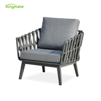 Ensemble de meubles de patio en métal tressé Foshan, canapé de jardin en aluminium avec coussins imperméables