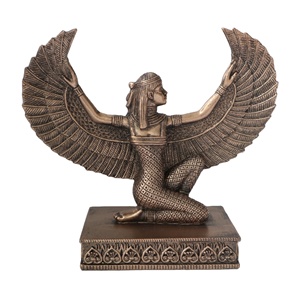 Estatua de la diosa Isis alada egipcia de resina, medicina mágica y escultura de la fertilización en bronce fundido en frío prémium, artículos religiosos - Product Image 1