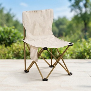 Chaise pliante en métal pour l'extérieur, design carré minimaliste moderne, portable, pour le camping, la pêche, la peinture - Product Image 5