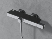 Ensemble de douche à main minimaliste en laiton massif avec surface texturée mate, fixation murale et rail coulissant magnétique pour salle de bain - Vente en gros