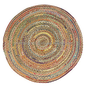 Làm Bằng Tay Bện Nhiều Màu Đay Thảm Và Thảm Từ Ấn Độ Kích Thước Tùy Chỉnh Chindi Sisal Đay Phong Cách Thảm Gai Dầu Thảm Và Thảm - Product Image 1