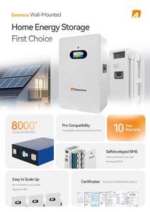 Ventes chaudes Batterie Lifepo4 murale 51,2V 400Ah 314Ah Powerwall 16Kwh 20Kwh Batterie au lithium Système solaire Stockage d'énergie domestique - Product Image 5