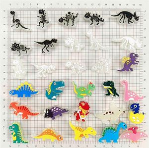 Breloques lumineuses 2D en PVC fluorescent pour chaussures, motif <span class=keywords><strong>dinosaure</strong></span>, pour sacs de plage souples, décorations en plastique à position supérieure - Product Image 2