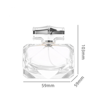 Flacon de parfum en verre transparent unique, à fond épais, de luxe, de haute qualité, 50 ml, 100 ml, avec bouchon en métal