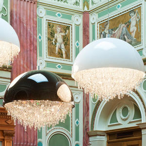 Lámpara de techo de diseño postmoderno para restaurante, candelabro de cristal clásico de estilo nórdico, con círculo, para sala de estar, dormitorio, villa, de lujo - Product Image 2