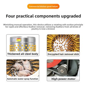 Helaxen TM-HCL tùy chỉnh 50cm đường kính thép không gỉ gà plucker Máy Điều kiện Mới gia cầm de-lông thiết bị vịt - Product Image 3