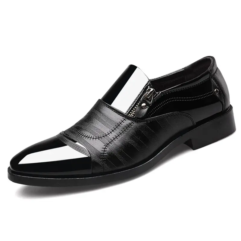 Large size men's business formal leather shoes pointed to a stirrup casual wedding soft bottom comfortable breathable