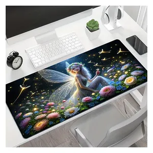 Elf Pattern Mouse Pad Übergroße Lock Edge Rutsch feste E-Sport-Spiel Desktop Pad Computer Keyboard Office Study Desk Pad