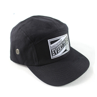 Casquette de baseball en sergé de coton 5 panneaux de haute qualité avec patch tissé, réglable, unisexe, pour le sport et les loisirs en extérieur