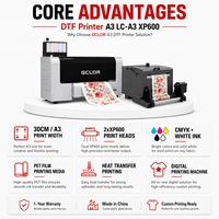 Impresora DTF A3 GC-A3 XP600 30cm / A3 2xXP600 para Impresión por Transferencia de Calor en Camisetas y Prendas, Máquina de Impresión Digital