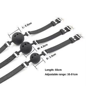 Balle de bouche en silicone respirante colorée en cuir pour chien, avec sangle en PU, jouet de bondage SM, accessoire de fétichisme et de retenue - Product Image 6