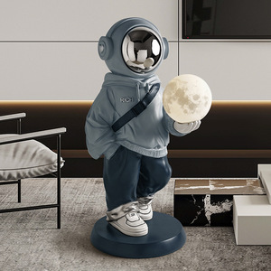 Grand lampadaire <span class=keywords><strong>moderne</strong></span> en résine pour astronaute Design figuratif bleu/blanc écologique pour salon ou pendaison de crémaillère - Product Image 1