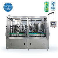 Machine de remplissage et de sertissage par gravité avec précision de ±1 %, purge à l'azote, système d'automatisation personnalisable pour l'embouteillage de boissons énergisantes et de jus