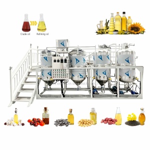 Équipement de raffinerie d'huile comestible entièrement continu 5TPD, ligne de production de raffinerie d'huile de soja, machine de raffinerie d'huile de cuisson - Product Image 1