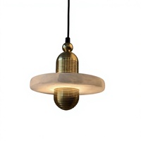 Luminaire suspendu en marbre d'alabâtre minimaliste moderne, lampe de plafond nordique pour chambre à coucher, salon