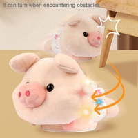Poupée cochon en peluche douce avec commande vocale gyrate, jouet animal en peluche avec enregistrement de musique légère répétition oink