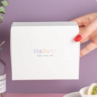 Design personnel rose bleu Rectangle 4*6 pouces Cookies Biscuit Bonbons Muffin Cupcake Livraison de cadeaux Boîte en papier ondulé avec couvercle