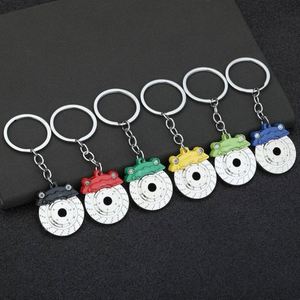 Porte-clés en métal rotatif avec pendentif disque de frein, étrier de frein et plaquettes de frein, modèle automobile, vente en gros - Product Image 3